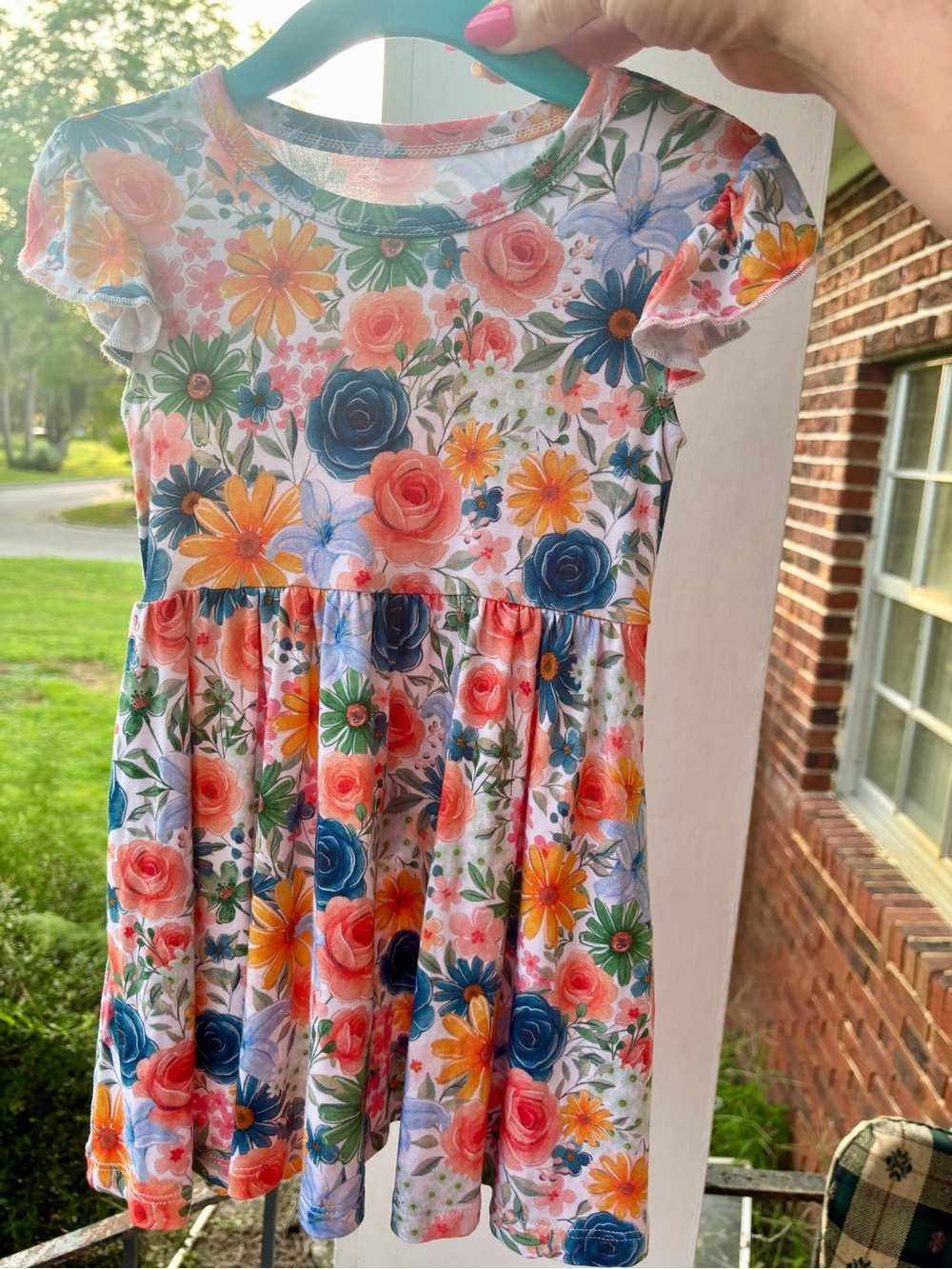 three coastal babies 2t bamboo floral dress cottagecore boho flutter sleeve euc